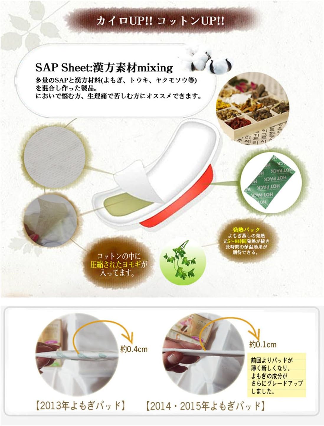 DANAMI よもぎ蒸しパッド 30p 正規品 オーガニック認定 温活 使い捨てカイロ 貼るタイプ ナプキンの形 冷房冷え対策 女性用 よもぎシート 蓬 ヨモギ 温熱パット 画像6
