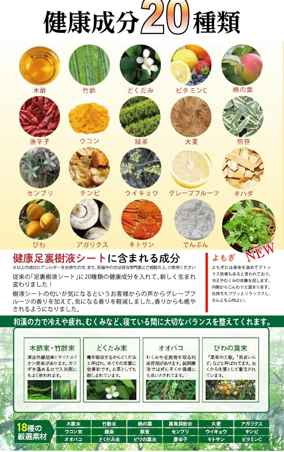 漢方足裏樹液シート ヨモギパウダー配合 30枚(15日分) 8種類の健康成分 フットケア 足裏 足つぼ 健康 足裏樹液 樹液シート フットケア 足ツボ 足リラックス (1箱) 画像3
